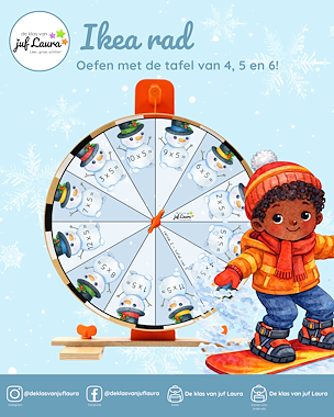 Lesmateriaal Winter - Ikea rad - Tafel van 4, 5 en 6 van auteur De klas van juf Laura