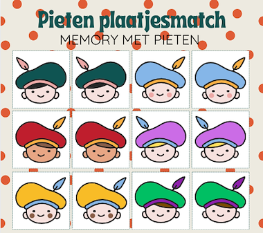 Lesmateriaal Pieten plaatjesmatch, meer dan memory van auteur Speelspiratie slide 2
