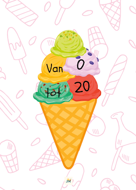 Lesmateriaal Van 1-20 ijsjes  van auteur Jana slide 1