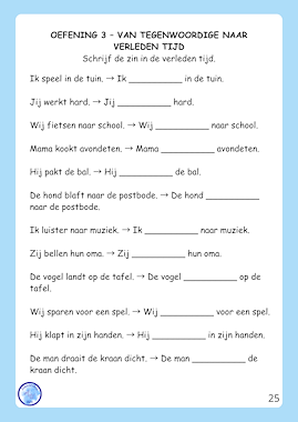 Lesmateriaal Werkwoorden oefenen (groep 5-6) van auteur Alexandra Wit slide 3