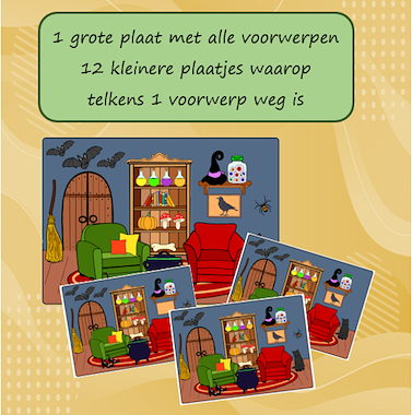 Lesmateriaal Spel Wat is weg Thema Griezelen van auteur Jabbedabbedoe slide 2