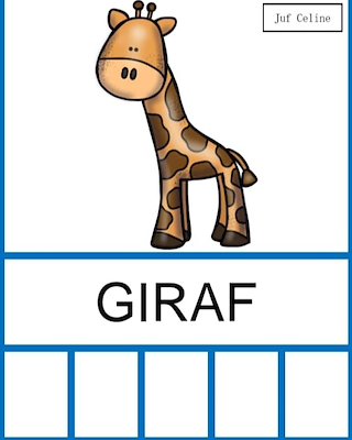 Lesmateriaal Schrijf-/stempelkaart thema safari van auteur Juf Celine slide 2