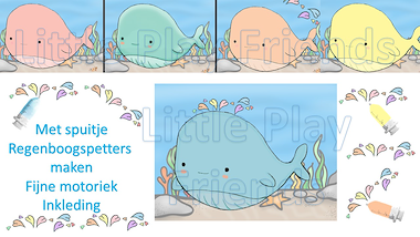 Lesmateriaal De regenboogspetters van walvis van auteur Little Play Friends slide 2