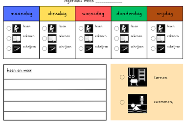Lesmateriaal weekoverzicht agenda  van auteur CreabeeS slide 1