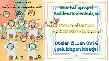 Lesmateriaal Wie woont er in jouw paddenstoel? - gezelschapsspel van auteur Little Play Friends