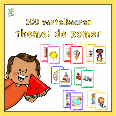Lesmateriaal 100 vertelkaarten thema: de ZOMER van auteur juf Linde slide 1