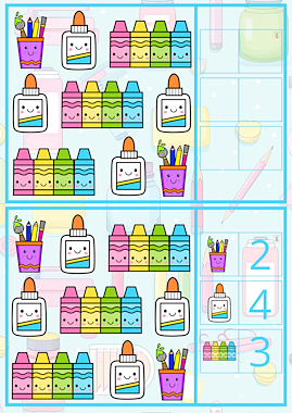 Lesmateriaal Telkaarten - naar school van auteur Little Play Friends slide 3