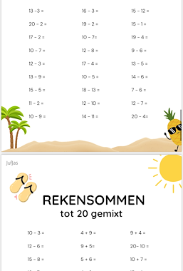 Lesmateriaal Sommen zomer van auteur Jufjas slide 2