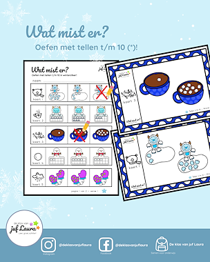 Lesmateriaal Winter - Zaklampspel - Tellen t/m 10 (*) van auteur De klas van juf Laura