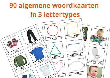 Lesmateriaal Woordkaarten woordenschat algemeen 90 basis woorden van auteur Tine Bols