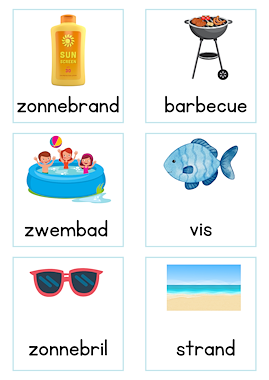 Lesmateriaal klap het woord - thema strand van auteur Kleuterjuf_Daphne