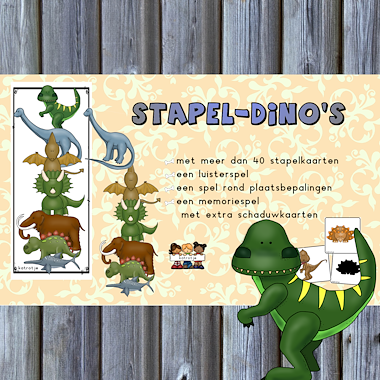 Lesmateriaal stapel-dino's van auteur katrotje