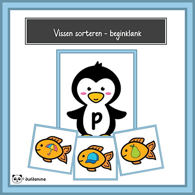 Lesmateriaal Vissen sorteren - beginklank (Winter) van auteur Juf Janina