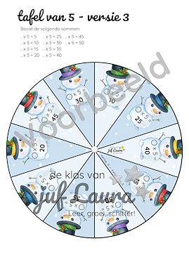 Lesmateriaal Winter - Ikea rad - Tafel van 4, 5 en 6 van auteur De klas van juf Laura slide 3