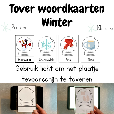 Lesmateriaal Tover woordkaarten winter | peuters kleuters licht van auteur My Teacher Shares