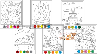 Lesmateriaal kleuren op nummer van auteur Little Play Friends slide 2