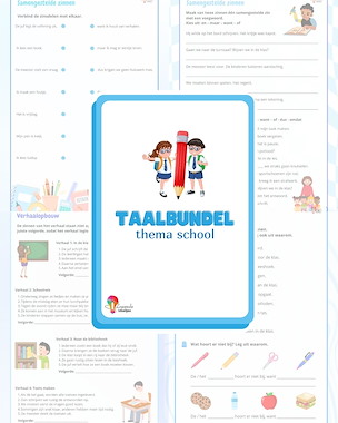 Lesmateriaal Taalbundel - Thema school  van auteur Logopedie Ideetjes