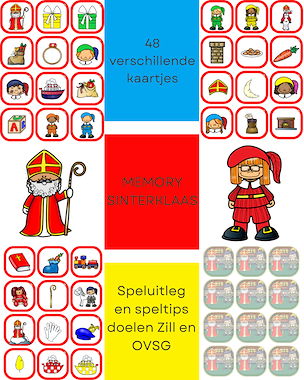 Lesmateriaal Memory sinterklaas van auteur Little Play Friends slide 1