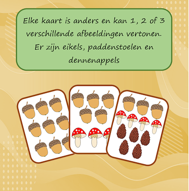 Lesmateriaal Wie heeft de meeste? Thema herfst - het bos van auteur Jabbedabbedoe slide 2
