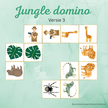 Lesmateriaal Jungle - domino versie 3 van auteur Nanny Melissa