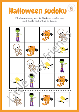 Lesmateriaal Sudoku's thema Halloween van auteur Little Play Friends slide 2