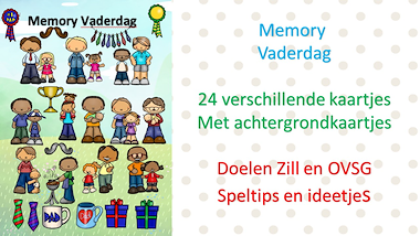 Lesmateriaal Memory - vaderdag van auteur Little Play Friends