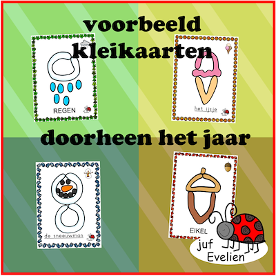 Lesmateriaal voorbeeld kleikaarten doorheen het jaar van auteur juf Evelien