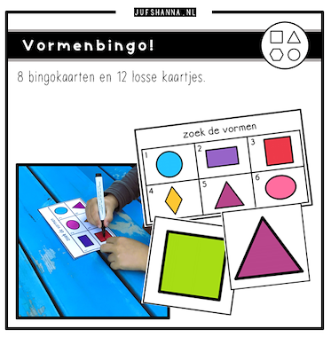 Lesmateriaal Vormen | Vormenbingo (voor buiten) van auteur Juf Shanna