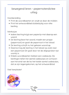 Lesmateriaal bewegend leren - pepernotendictee van auteur Juf Kitty B slide 4