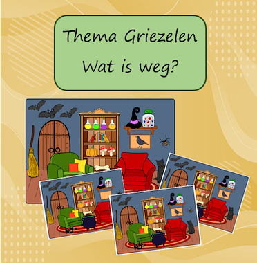 Lesmateriaal Spel Wat is weg Thema Griezelen van auteur Jabbedabbedoe
