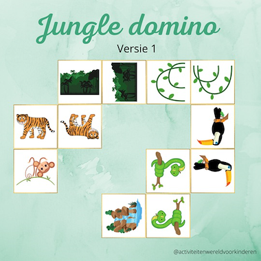 Lesmateriaal Jungle - domino versie 1 van auteur Nanny Melissa