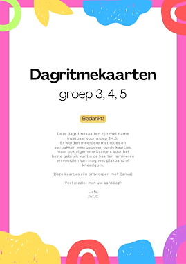 Lesmateriaal Dag ritme kaarten voor groep 3,4,5 (Vierkant) van auteur Juf_C slide 1