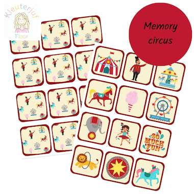 Lesmateriaal Circus memory van auteur Kleuterjuf_floor