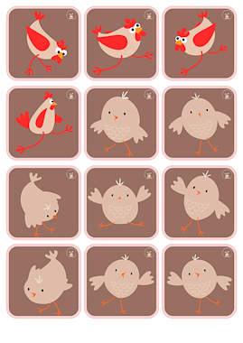 Lesmateriaal Memory kippen en kuikens van auteur Little Play Friends slide 4