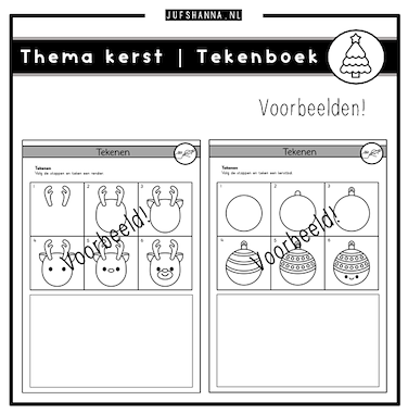 Lesmateriaal Thema kerst | Tekenboek: stap voor stap tekenen van auteur Juf Shanna slide 2