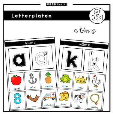 Lesmateriaal Letters | Letterplaten a t/m z van auteur Juf Shanna