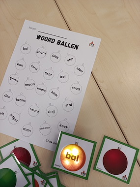 Lesmateriaal Ballonnen woorden lampje tweetekenklanken van auteur de beweegjuf slide 3