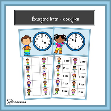 Lesmateriaal Bewegend leren - klokkijken van auteur Juf Janina