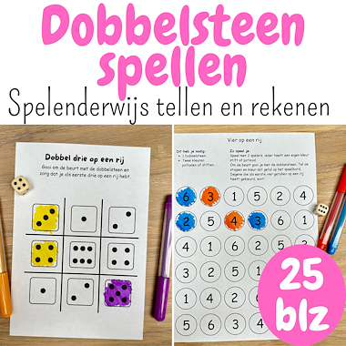Lesmateriaal Dobbelsteen spellen | Spelend leren tellen en rekenen van auteur My Teacher Shares
