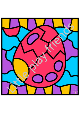 Lesmateriaal Kleuren naar voorbeeld thema dinosaurus van auteur Little Play Friends slide 4