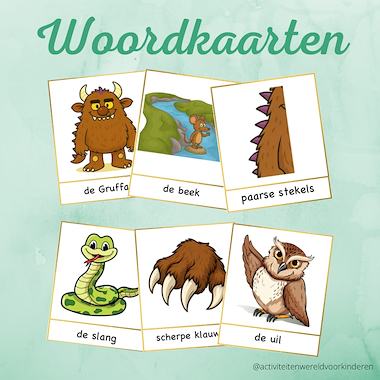 Lesmateriaal De Gruffalo - woordkaarten van auteur Nanny Melissa