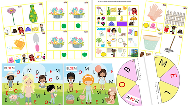 Lesmateriaal Lente - tuin - bloemen - moederdag -spelbundel van auteur Little Play Friends slide 3