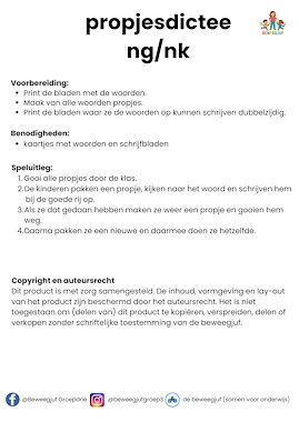 Lesmateriaal Propjesdictee ng/nk woorden van auteur de beweegjuf slide 2
