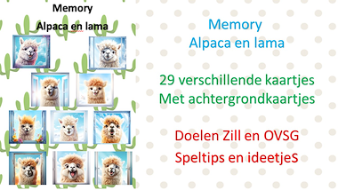 Lesmateriaal Memory - lama's en alpaca's van auteur Little Play Friends slide 2