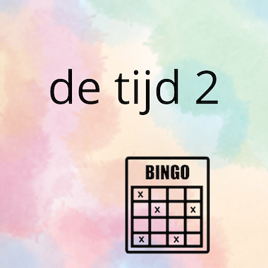 Lesmateriaal AN - de tijd (deel 2) - spel 8: bingo van auteur Peggy Van Rompaey