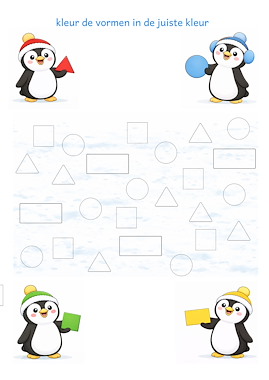 Lesmateriaal Pinguïn Werkbladen – winterthema voor kleuters van auteur Corine Veenendaal slide 4