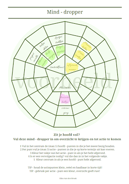 Lesmateriaal Mind - dropper - overzicht in je organisatie - bloemen van auteur Lessen en Illustraties Elles slide 1