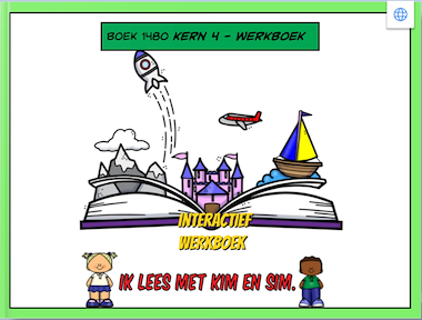 Lesmateriaal Lees met Kim en Sim: Kern 4: werkboek 1 van auteur Gratis leuke leesboekjes