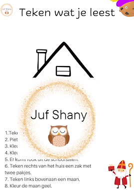 Lesmateriaal Teken wat je leest/hoort thema Sinterklaas van auteur Juf Shany slide 1