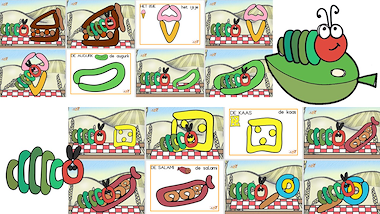 Lesmateriaal Rupsje nooitgenoeg - plasticinekaarten van auteur Little Play Friends slide 4